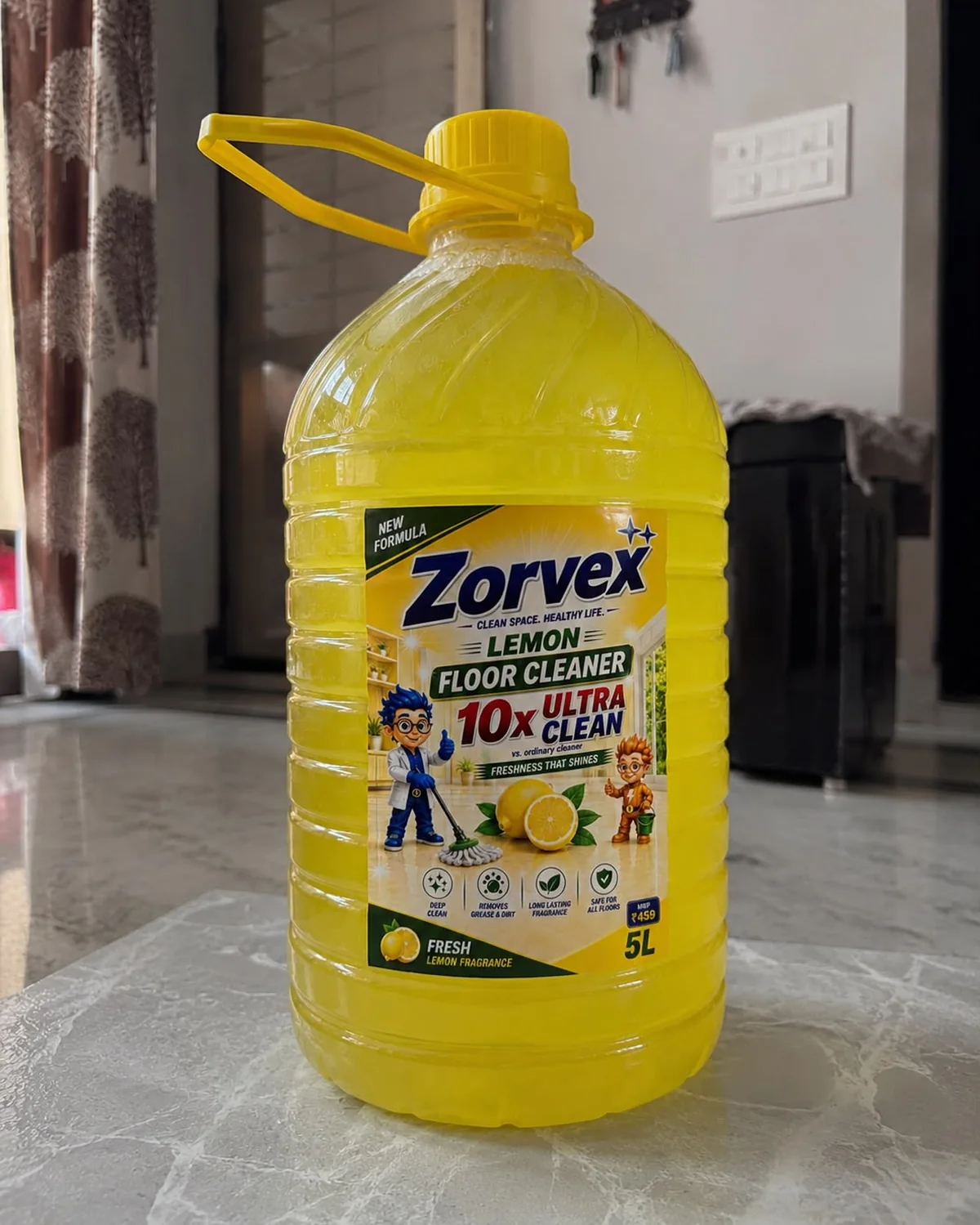 Zorvex Lemon Floor Cleaner 5 litre — Fresh Lemon fragrance
