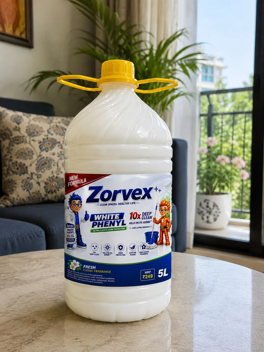 Zorvex White Phenyl in a living room